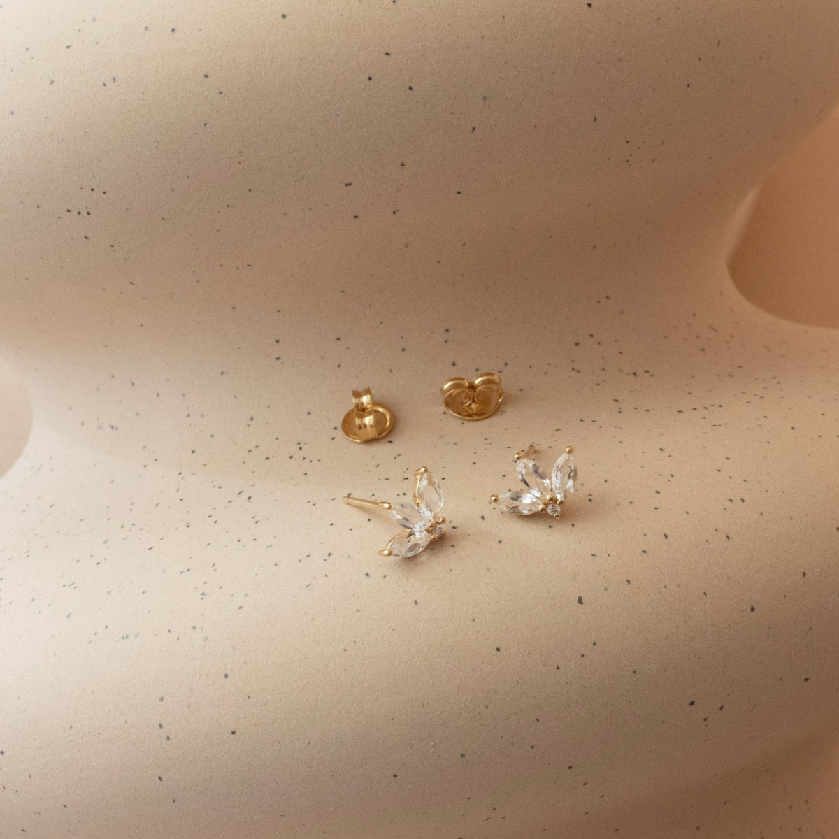 LOVE TRIO MARQUISE STUDS - WHITE TOPAZ - SO PRETTY CARA COTTER