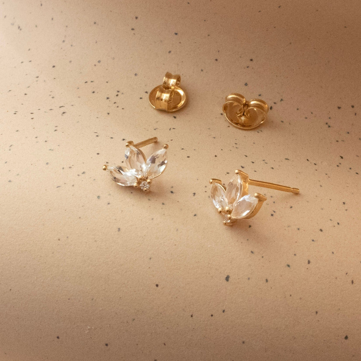 LOVE TRIO MARQUISE STUDS - WHITE TOPAZ - SO PRETTY CARA COTTER