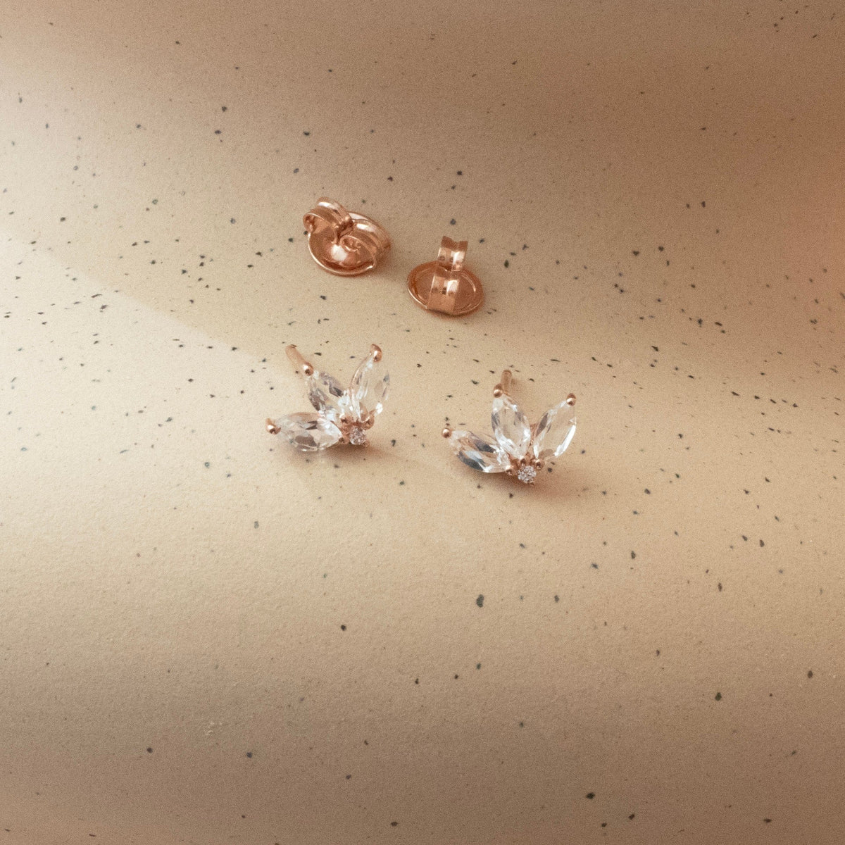 LOVE TRIO MARQUISE STUDS - WHITE TOPAZ - SO PRETTY CARA COTTER