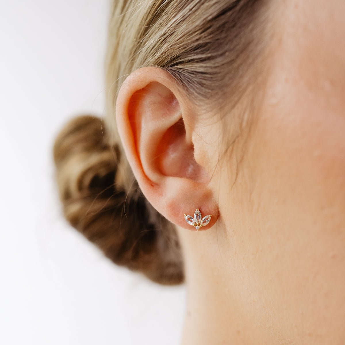 LOVE TRIO MARQUISE STUDS - WHITE TOPAZ - SO PRETTY CARA COTTER