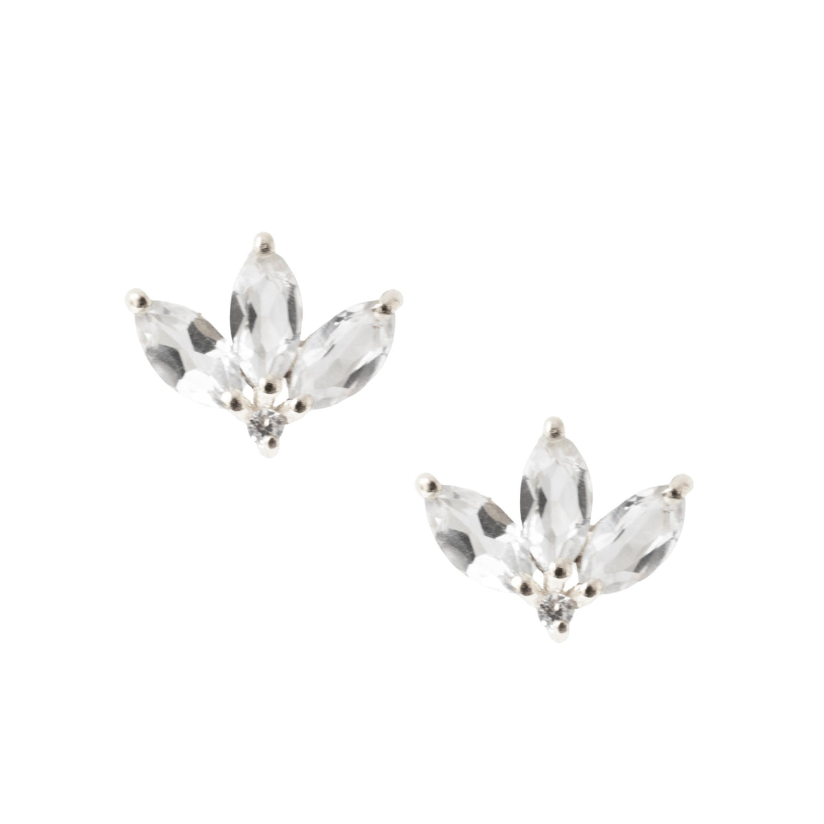 LOVE TRIO MARQUISE STUDS - WHITE TOPAZ - SO PRETTY CARA COTTER