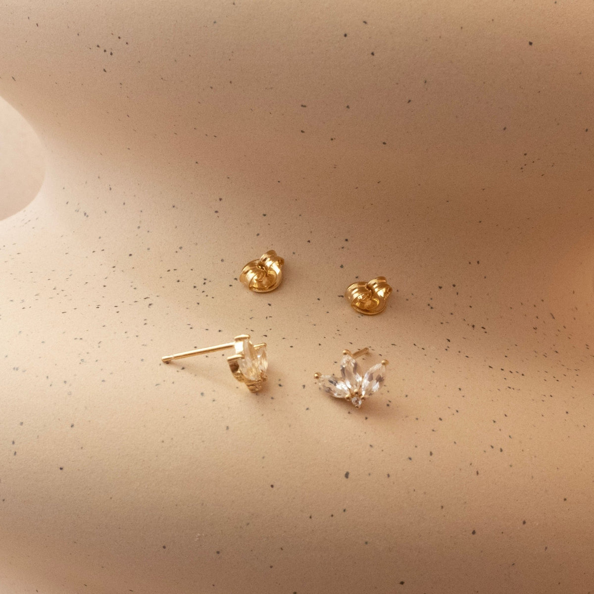 LOVE TRIO MARQUISE STUDS - WHITE TOPAZ - SO PRETTY CARA COTTER