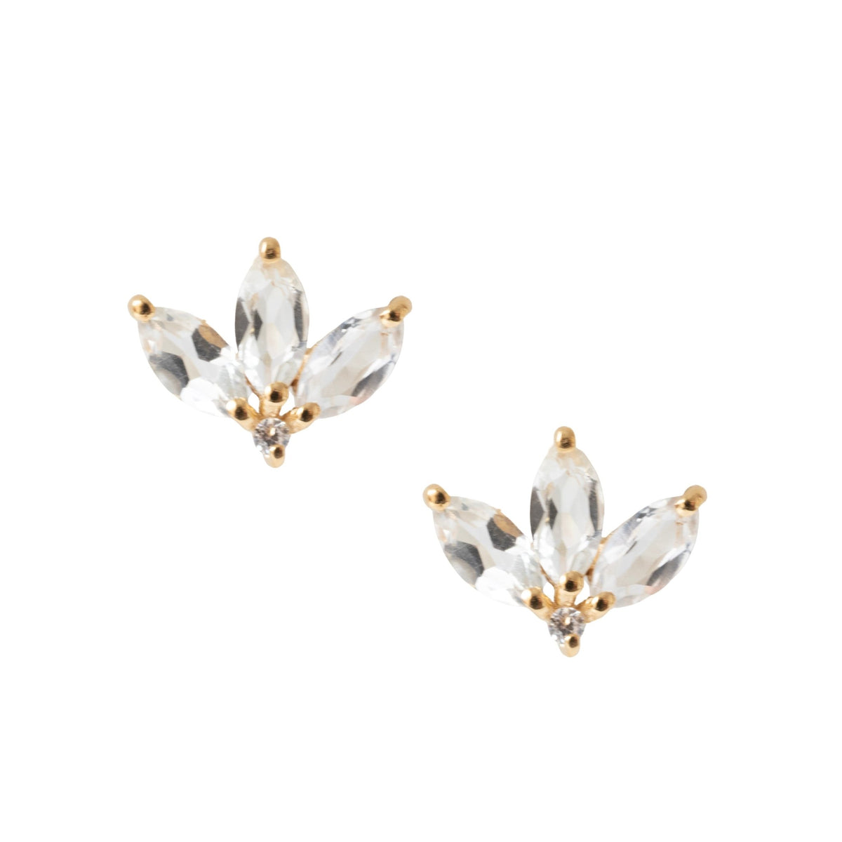 LOVE TRIO MARQUISE STUDS - WHITE TOPAZ - SO PRETTY CARA COTTER