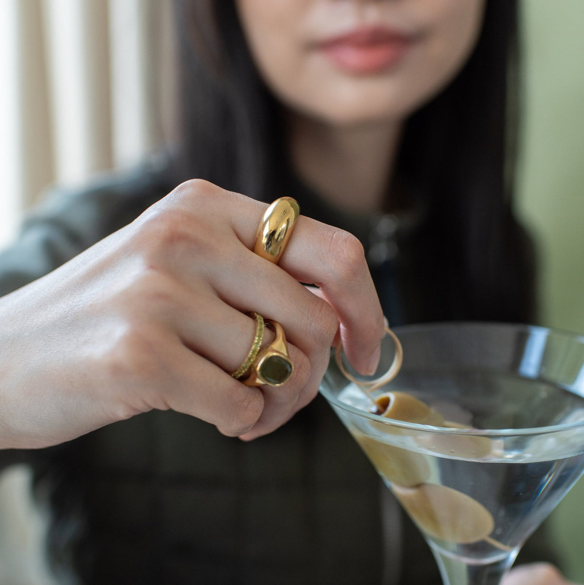 Love Vintage Signet Ring - Juniper Vasonite - SO PRETTY CARA COTTER