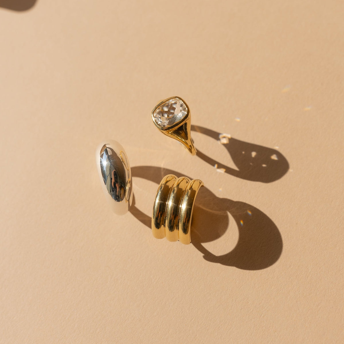 LOVE VINTAGE SIGNET RING - ROCK CRYSTAL &amp; GOLD - SO PRETTY CARA COTTER