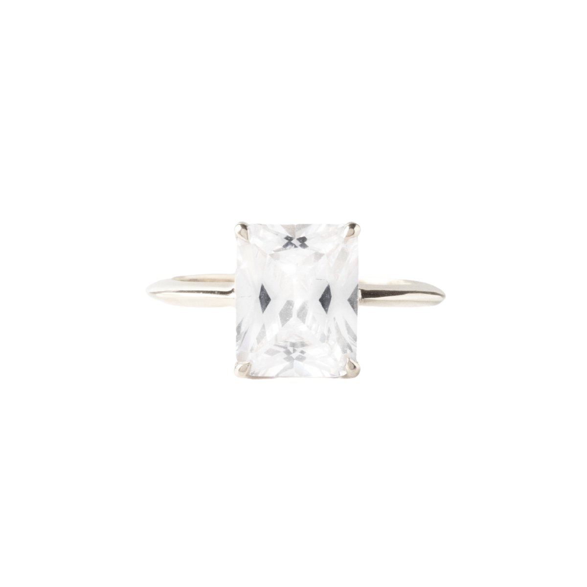 LOVE VINTAGE SOLITAIRE RING - CUBIC ZIRCONIA &amp; SILVER - SO PRETTY CARA COTTER