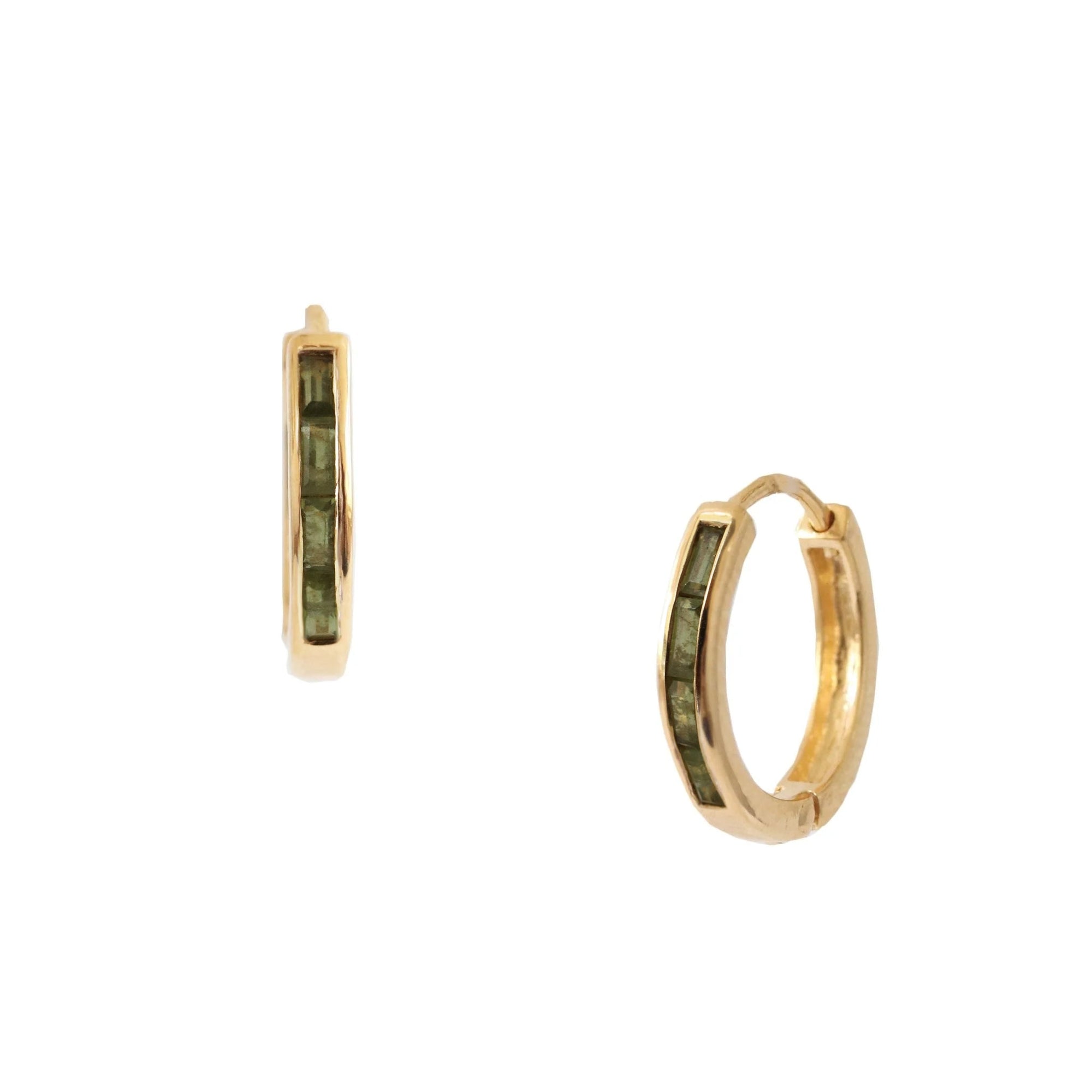 Loyal Channel Huggie Hoops - Juniper Vasonite - SO PRETTY CARA COTTER