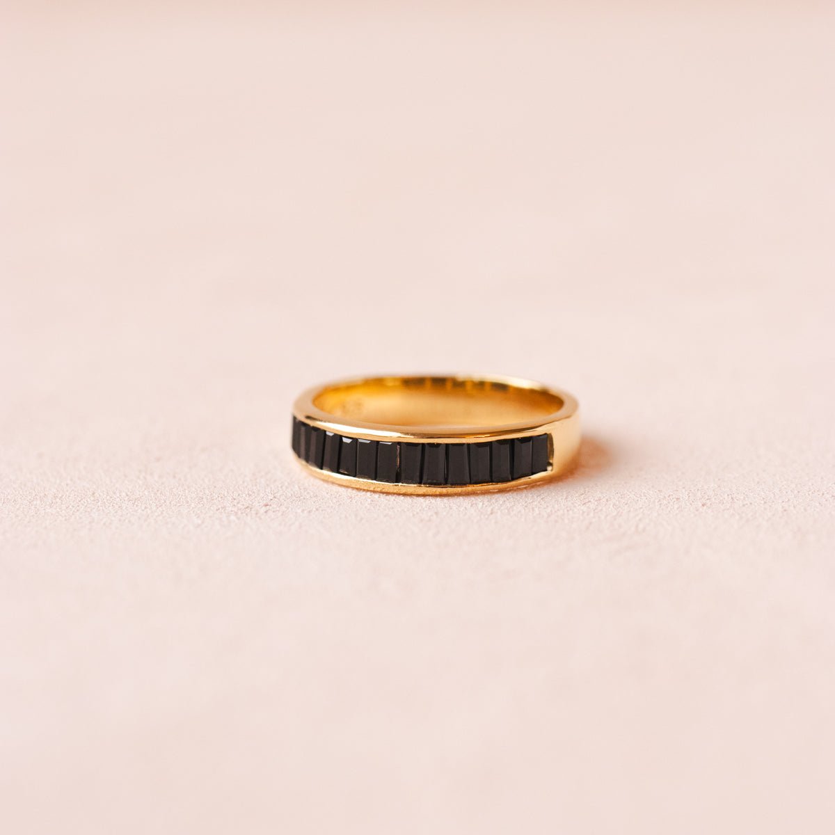 LOYAL CIGAR BAND RING - BLACK ONYX &amp; GOLD - SO PRETTY CARA COTTER