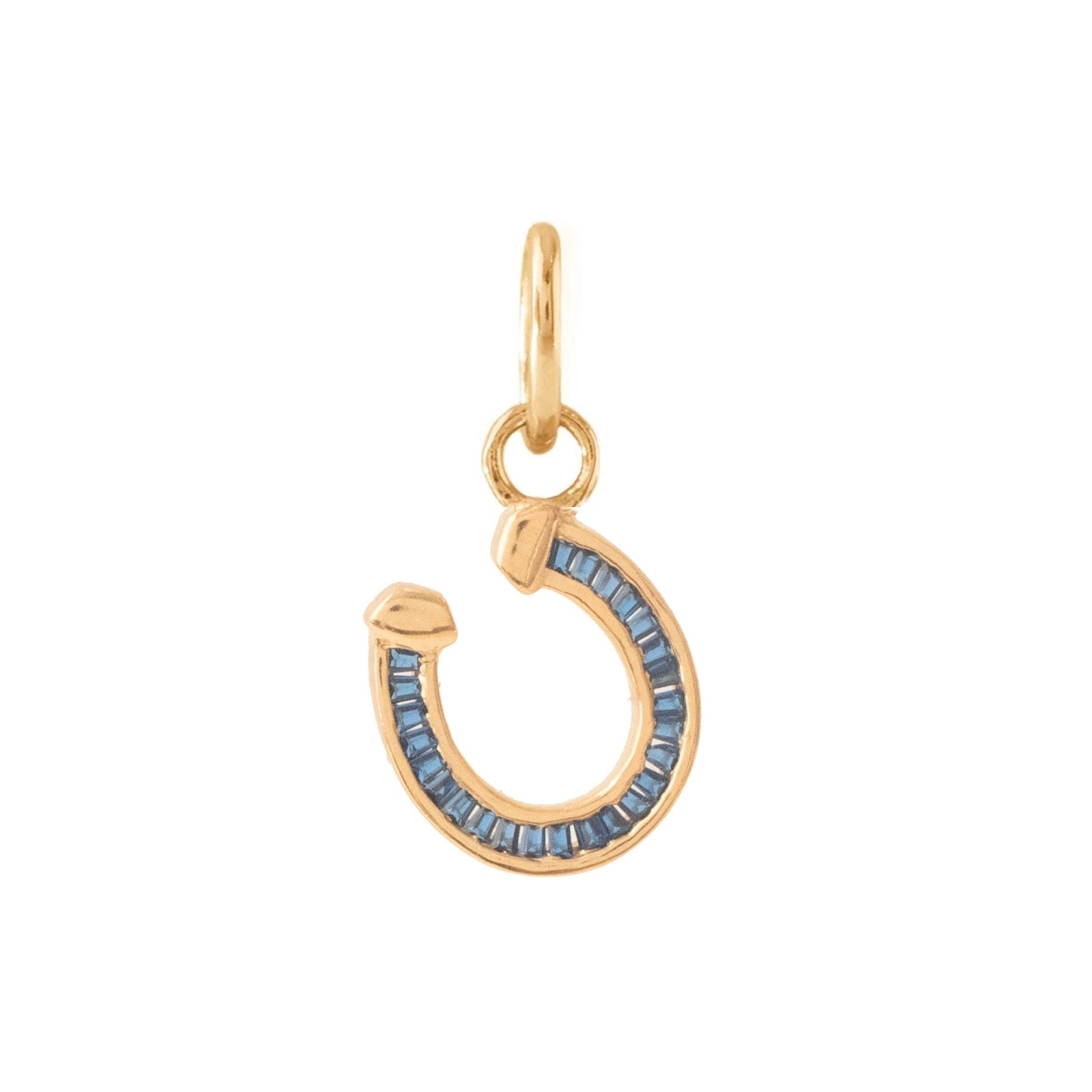 LOYAL CRYSTAL HORSESHOE CHARM - BLUE CUBIC ZIRCONIA - SO PRETTY CARA COTTER