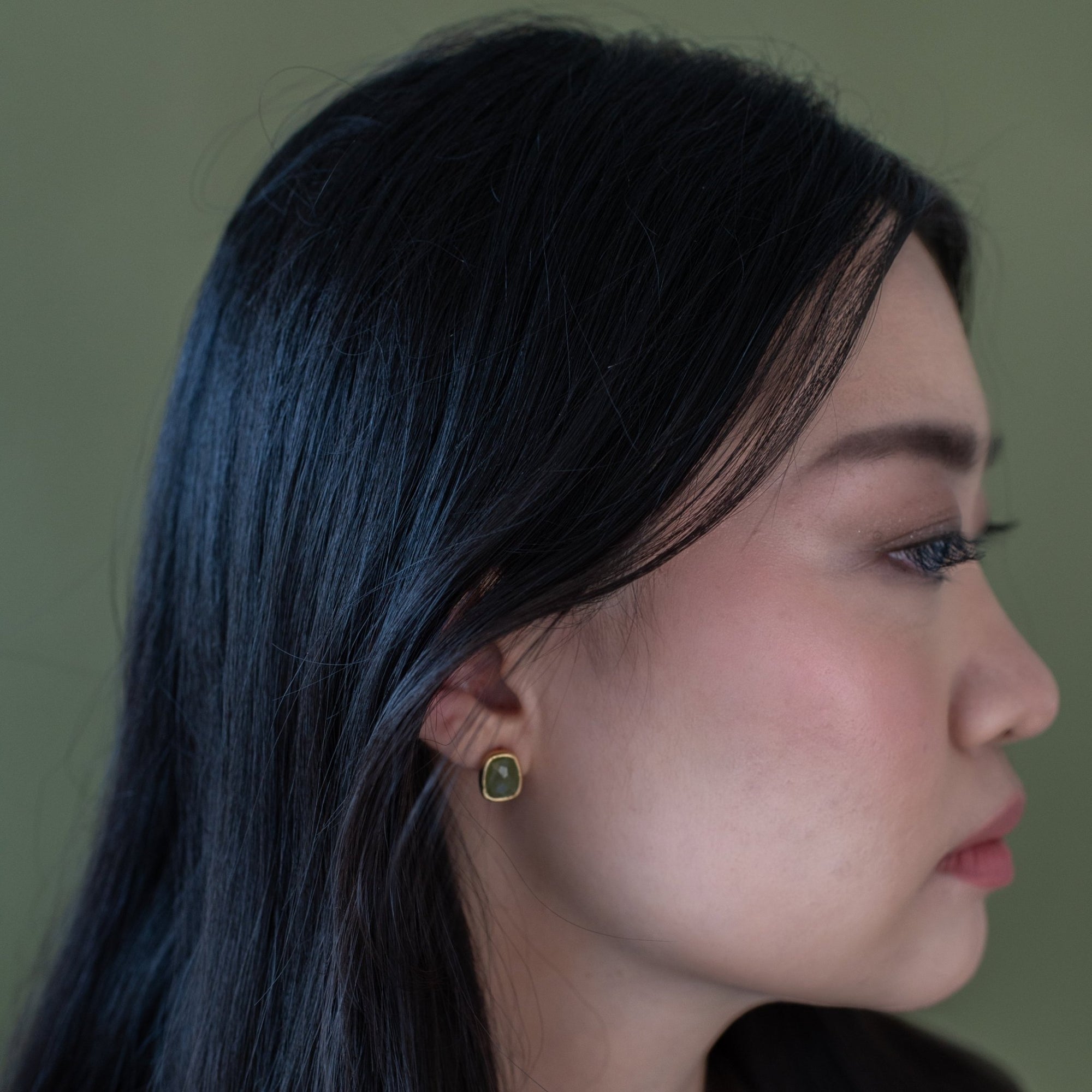 Loyal Vintage Studs - Juniper Vasonite & Gold - SO PRETTY CARA COTTER