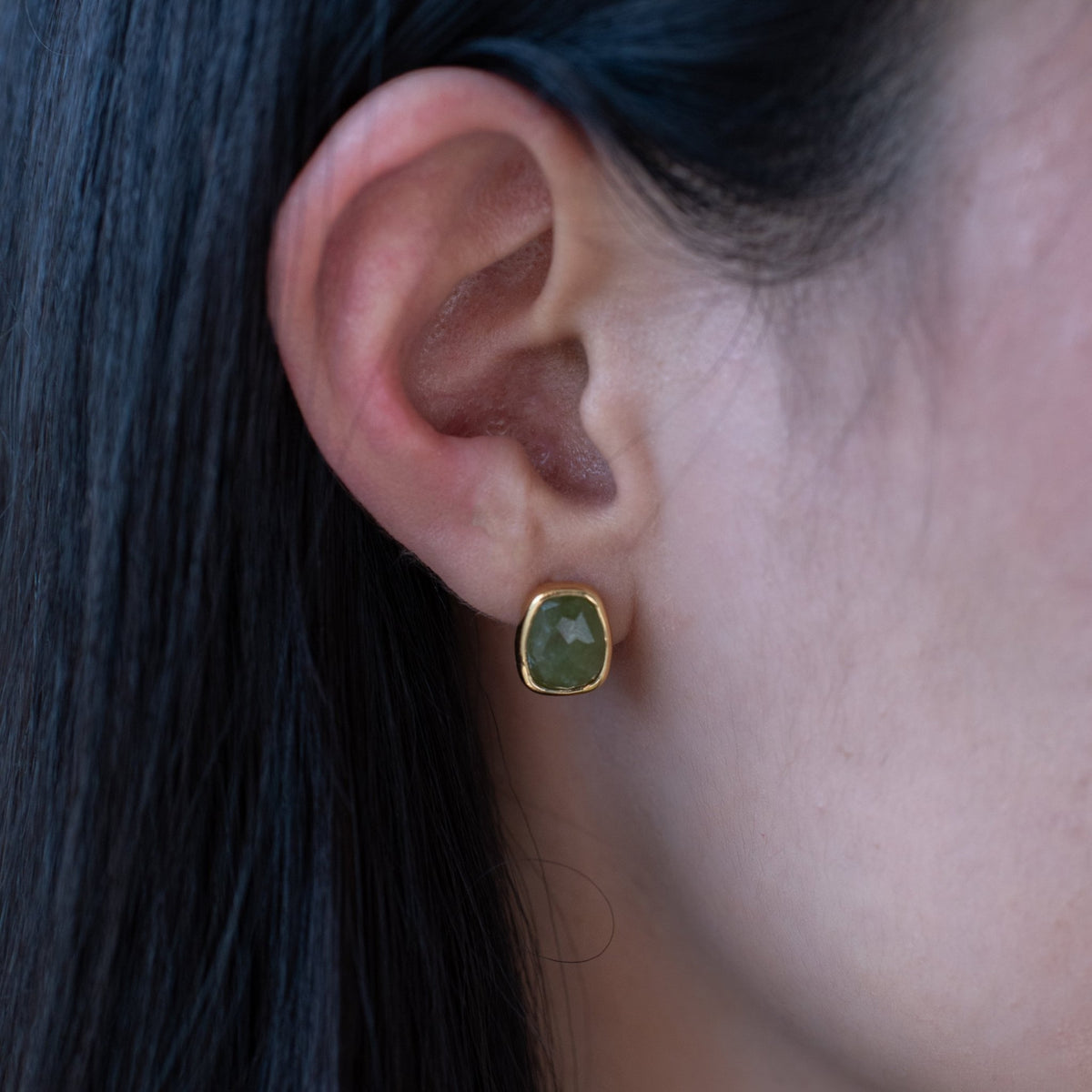 Loyal Vintage Studs - Juniper Vasonite & Gold - SO PRETTY CARA COTTER