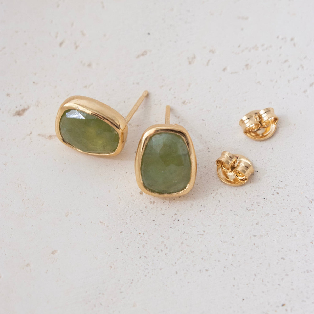 Loyal Vintage Studs - Juniper Vasonite & Gold - SO PRETTY CARA COTTER