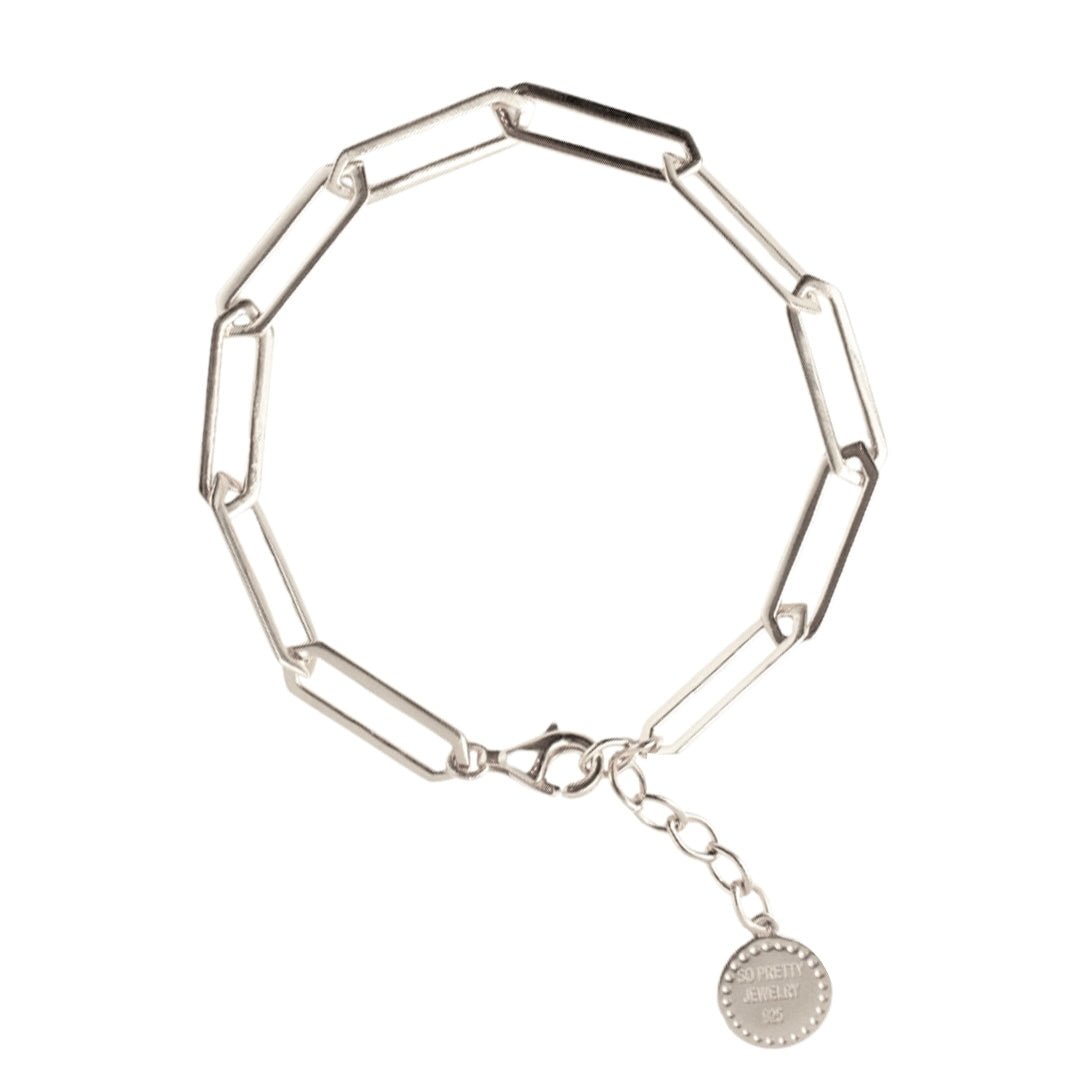 LUXE POISE OVAL BRACELET - SILVER - SO PRETTY CARA COTTER