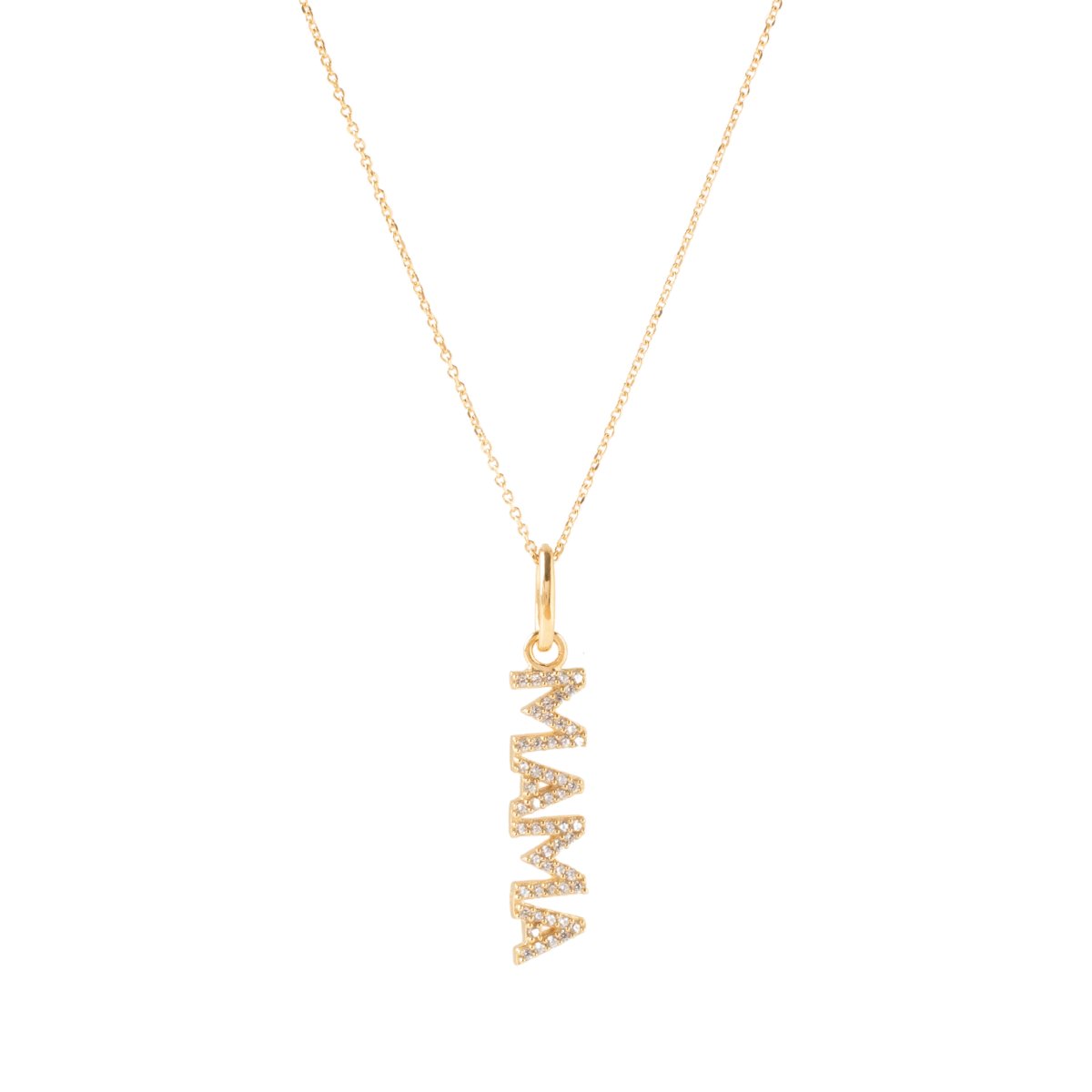 MAMA LOVE NAMESAKE NECKLACE - CUBIC ZIRCONIA &amp; GOLD - SO PRETTY CARA COTTER