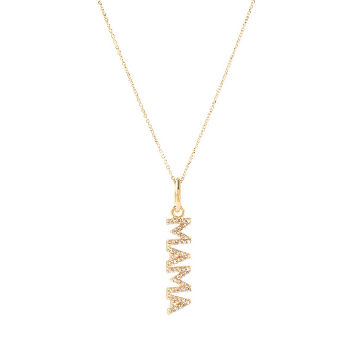 MAMA LOVE NAMESAKE NECKLACE - CUBIC ZIRCONIA & GOLD - SO PRETTY CARA COTTER