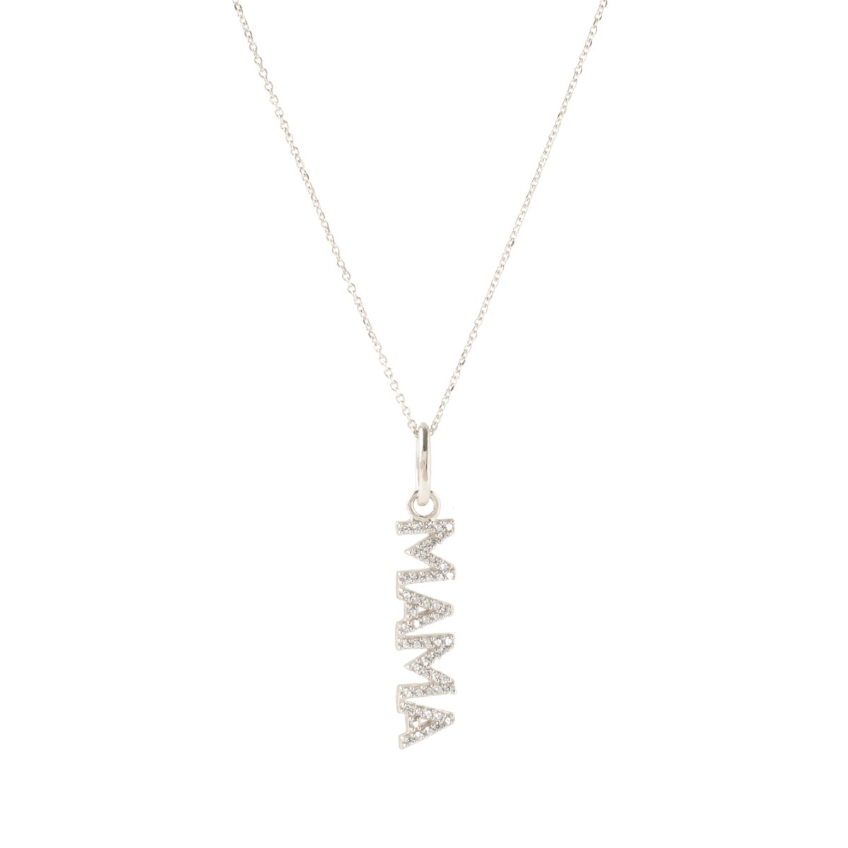 MAMA LOVE NAMESAKE NECKLACE - CUBIC ZIRCONIA & SILVER - SO PRETTY CARA COTTER