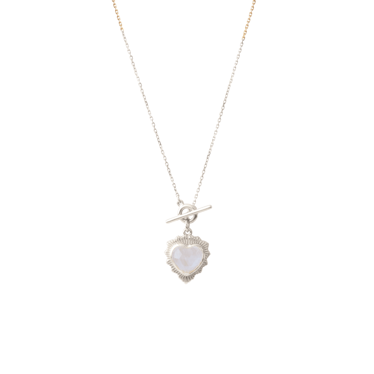 Mini Believe Sweetheart Necklace - Rainbow Moonstone - SO PRETTY CARA COTTER