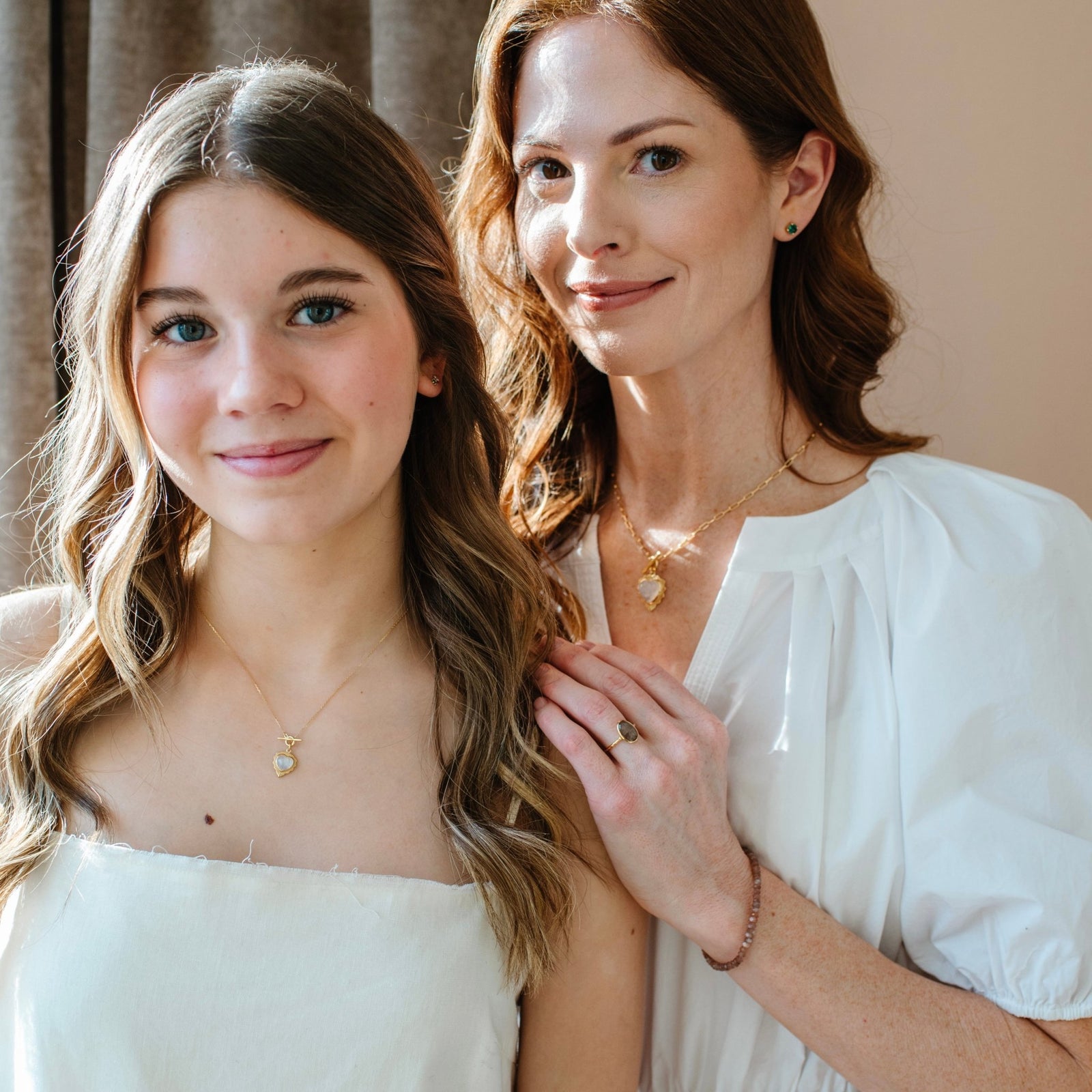 Mini Believe Sweetheart Necklace - Rainbow Moonstone - SO PRETTY CARA COTTER