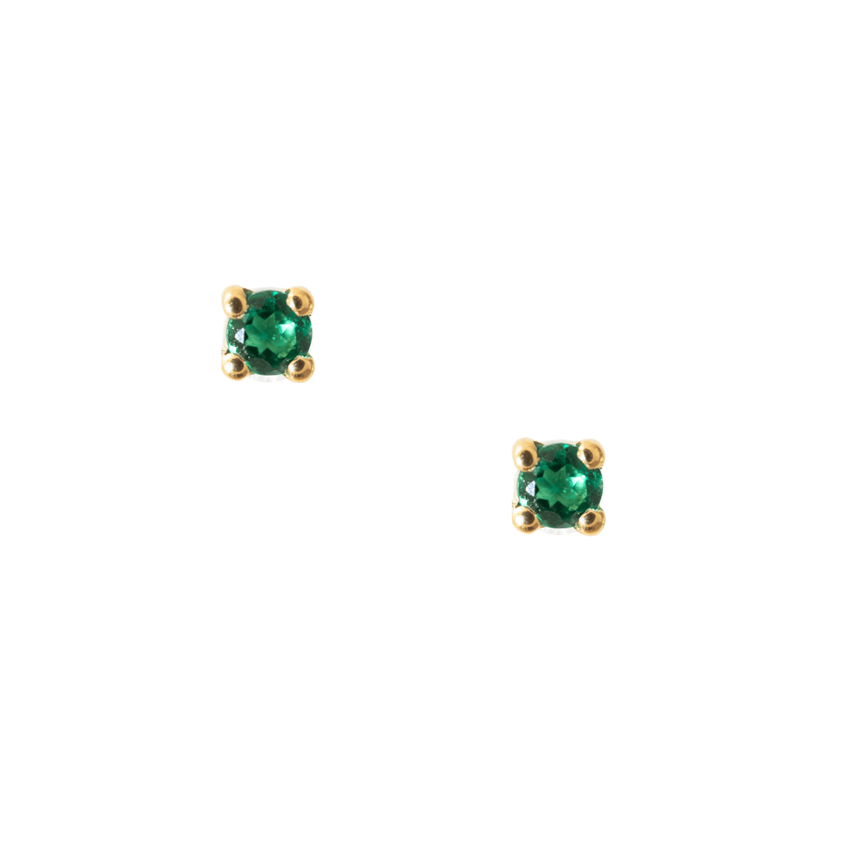 MINI LOVE SOLITAIRE STUDS - EMERALD - SO PRETTY CARA COTTER