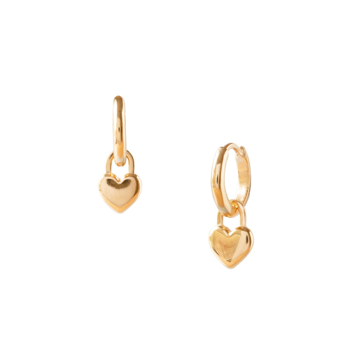 MINI POISE HUGGIE HOOPS HEART LOCK - GOLD - SO PRETTY CARA COTTER