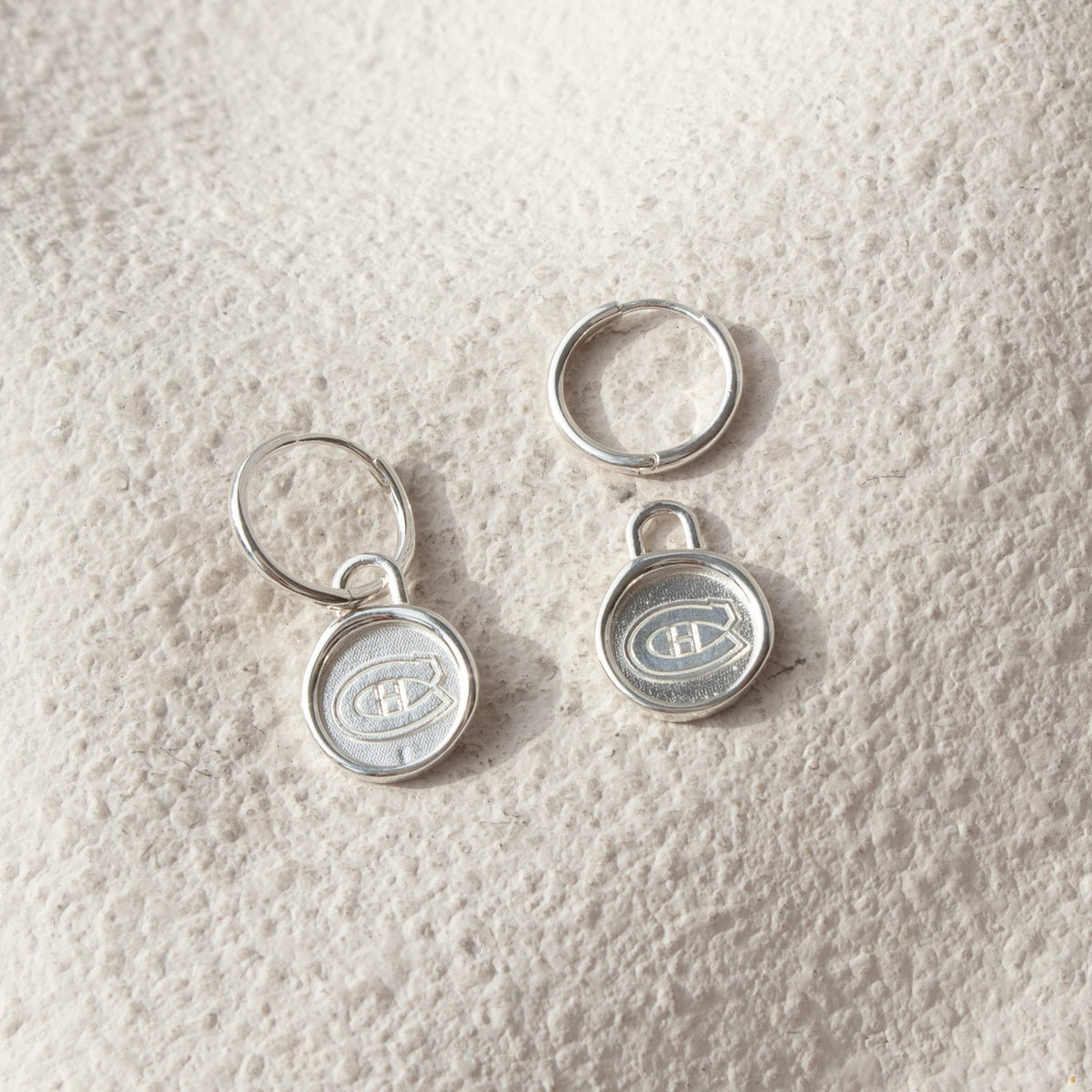 Montréal Canadiens Wax Seal Charm Hoop Earrings - SO PRETTY CARA COTTER