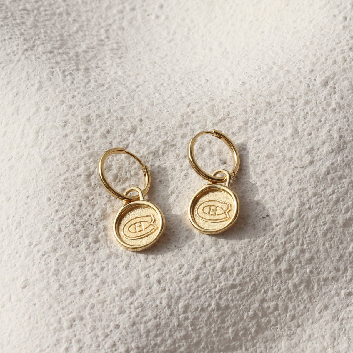 Montréal Canadiens Wax Seal Charm Hoop Earrings - SO PRETTY CARA COTTER