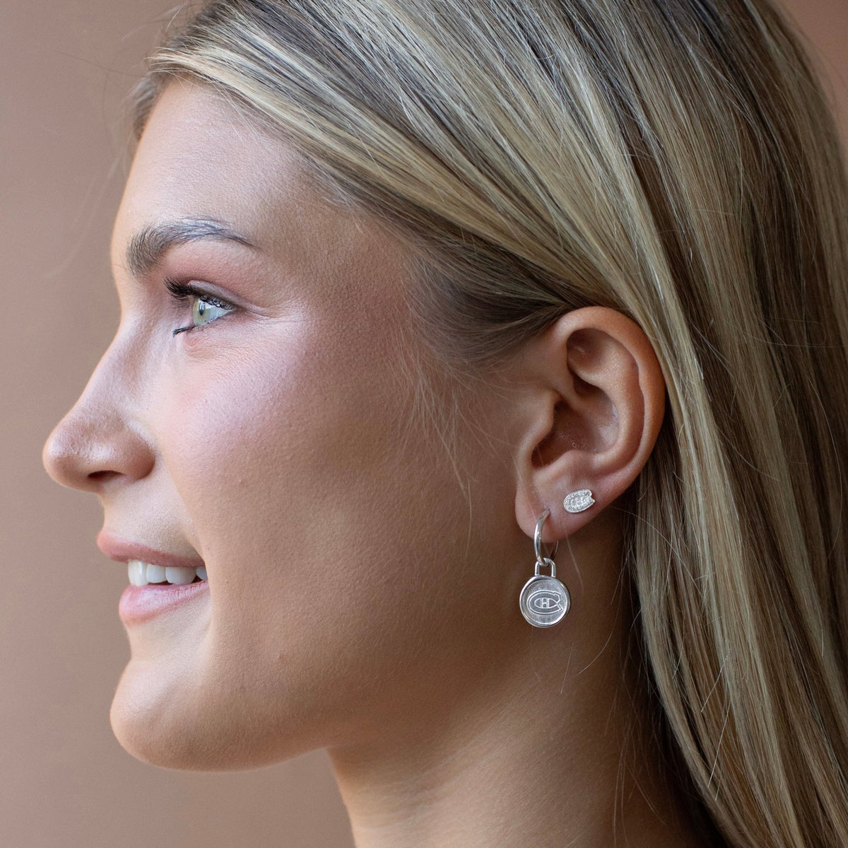Montréal Canadiens Wax Seal Charm Hoop Earrings - SO PRETTY CARA COTTER