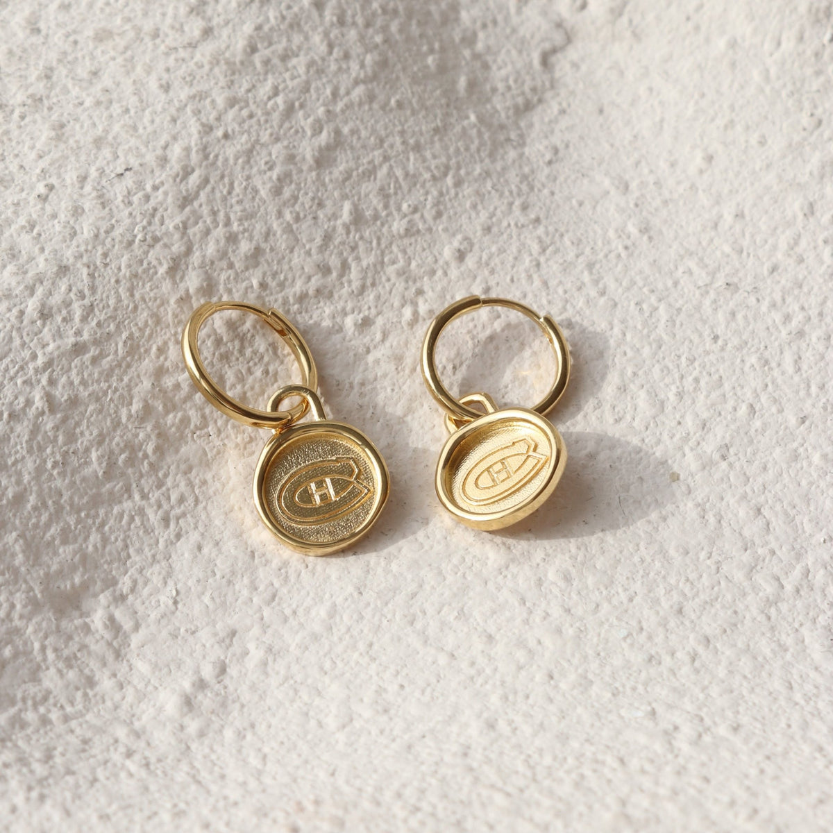 Montréal Canadiens Wax Seal Charm Hoop Earrings - SO PRETTY CARA COTTER