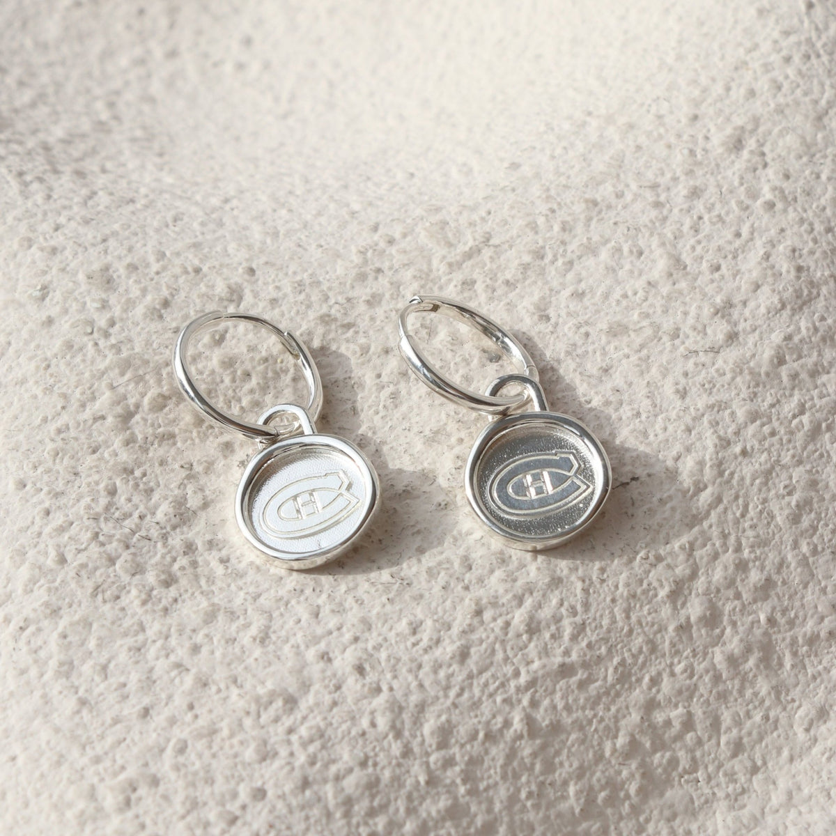 Montréal Canadiens Wax Seal Charm Hoop Earrings - SO PRETTY CARA COTTER