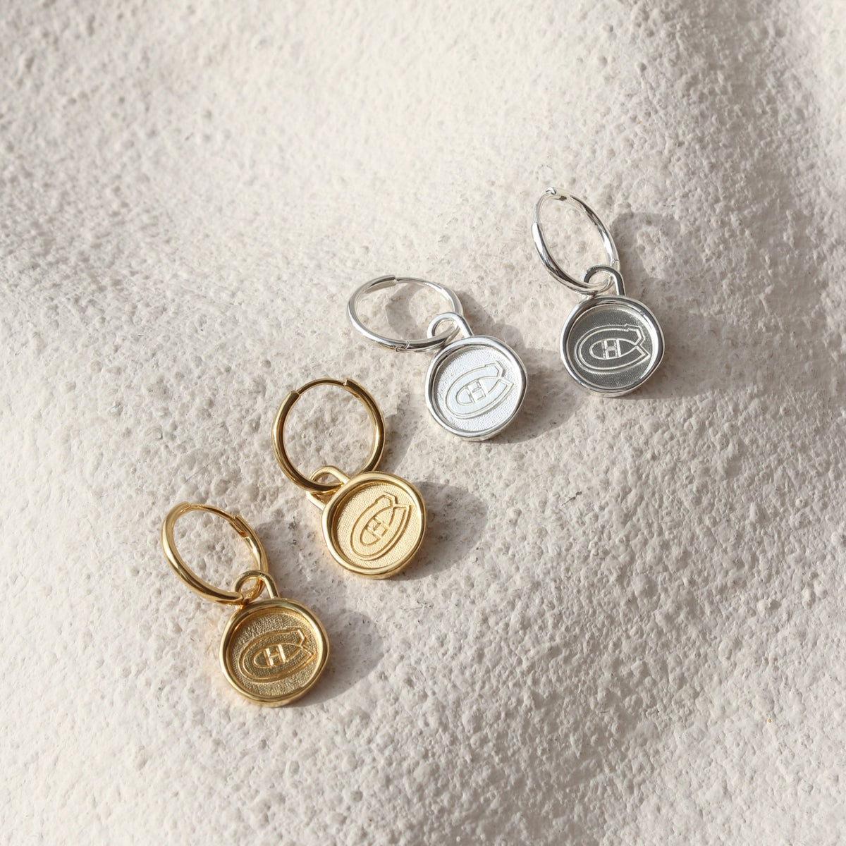 Montréal Canadiens Wax Seal Charm Hoop Earrings - SO PRETTY CARA COTTER