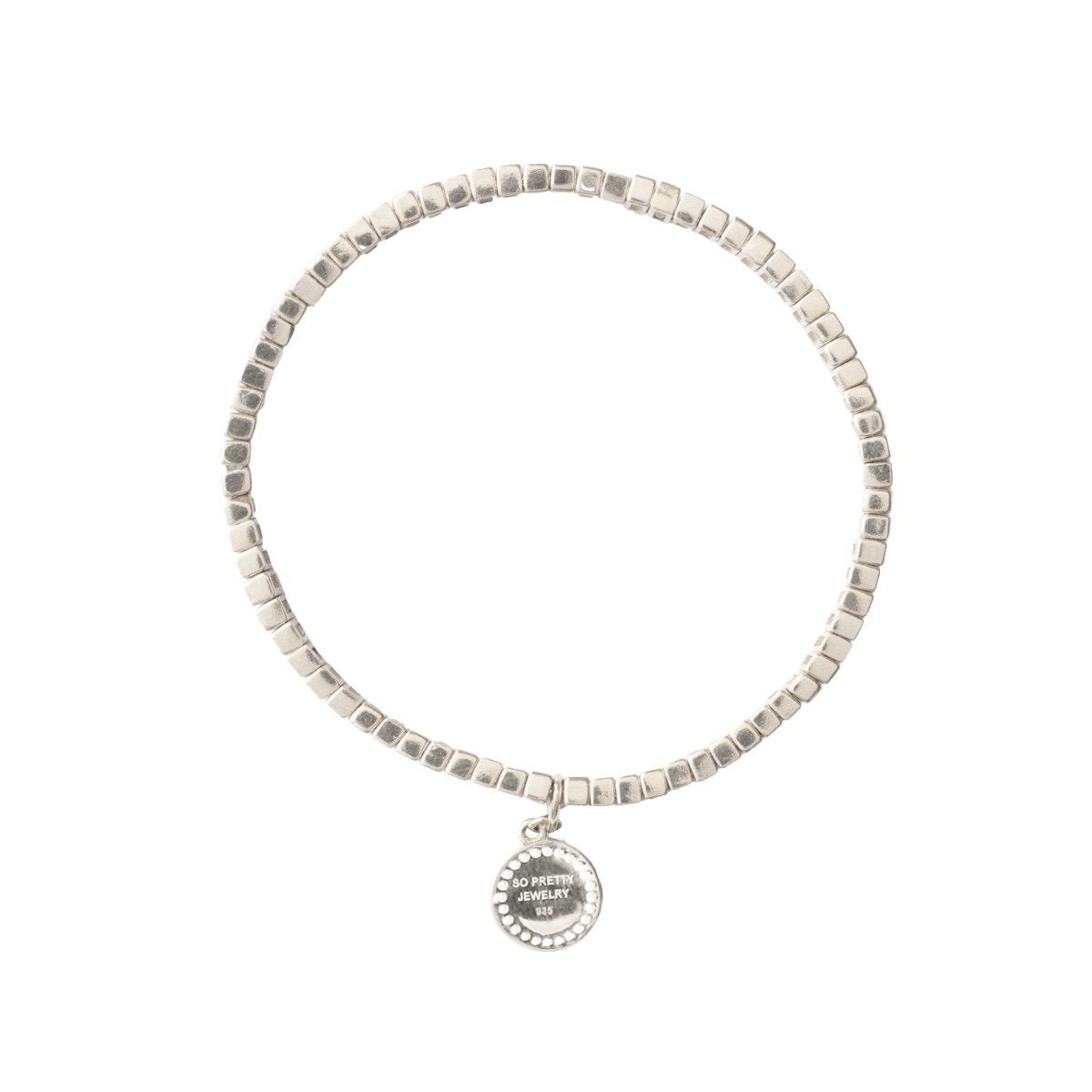 POISE BAR STRETCH BRACELET - SILVER - SO PRETTY CARA COTTER