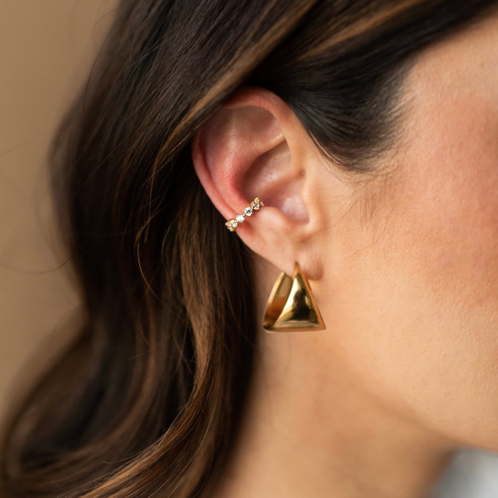Poise Grande Sculpted Triangle Hoops - SO PRETTY CARA COTTER