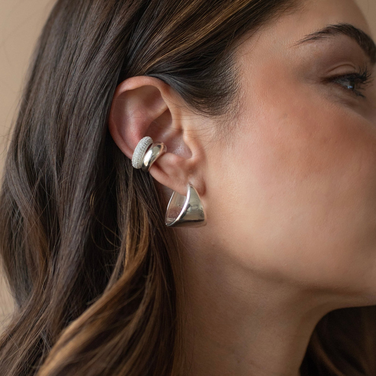 Poise Grande Sculpted Triangle Hoops - SO PRETTY CARA COTTER