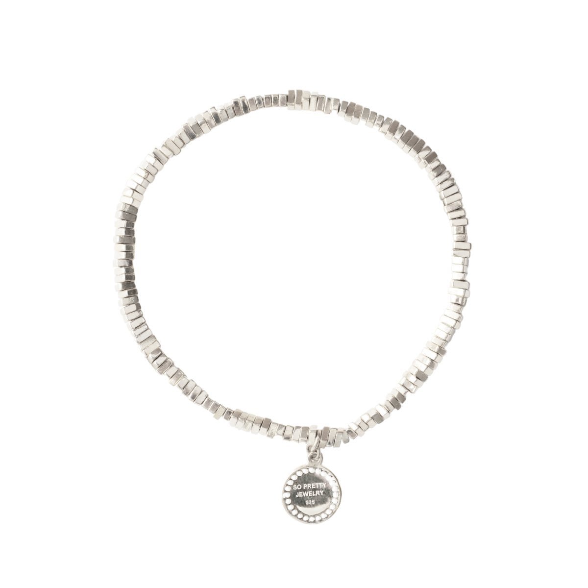 POISE NUGGET STRETCH BRACELET - SILVER - SO PRETTY CARA COTTER