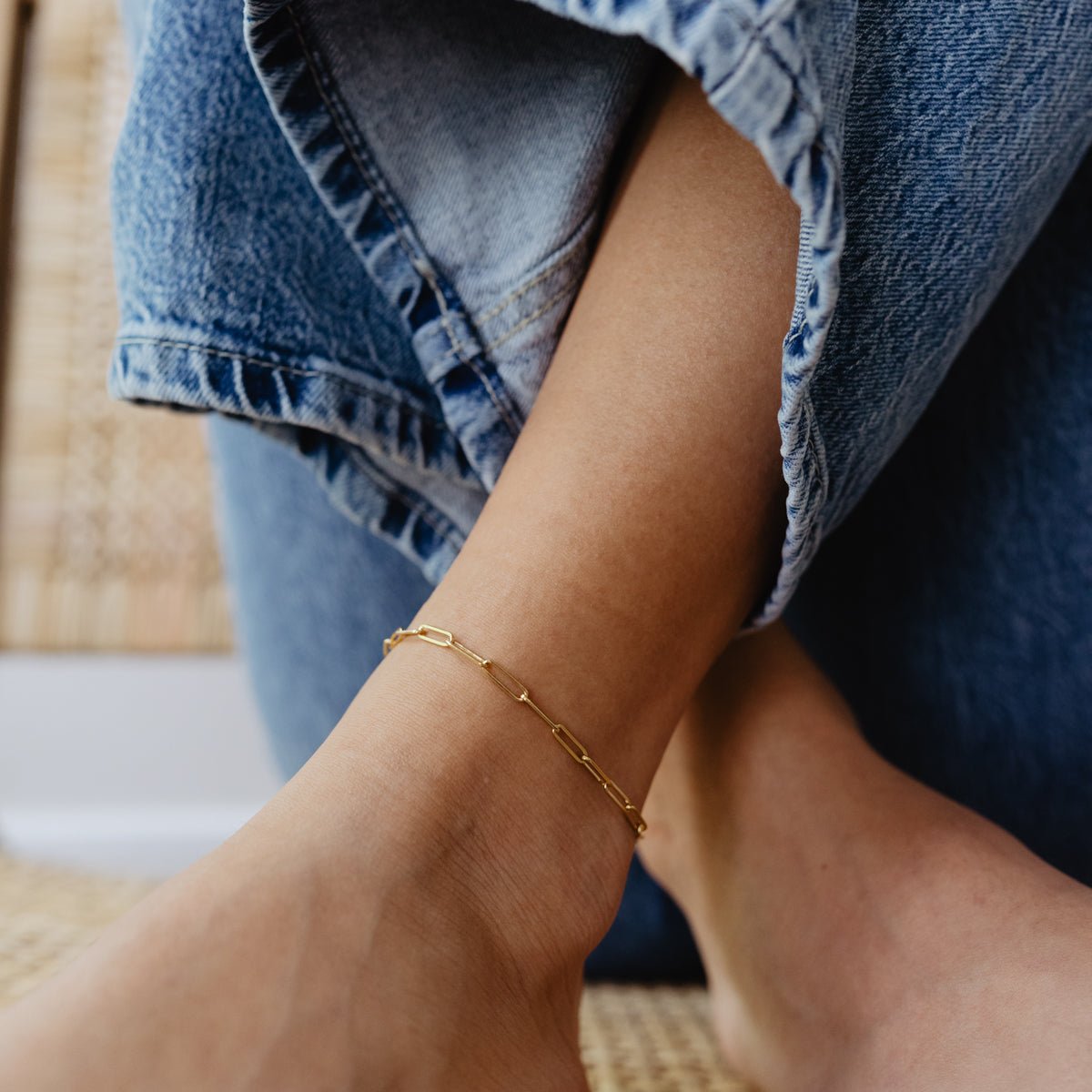 POISE OVAL LINK ANKLET - GOLD - SO PRETTY CARA COTTER