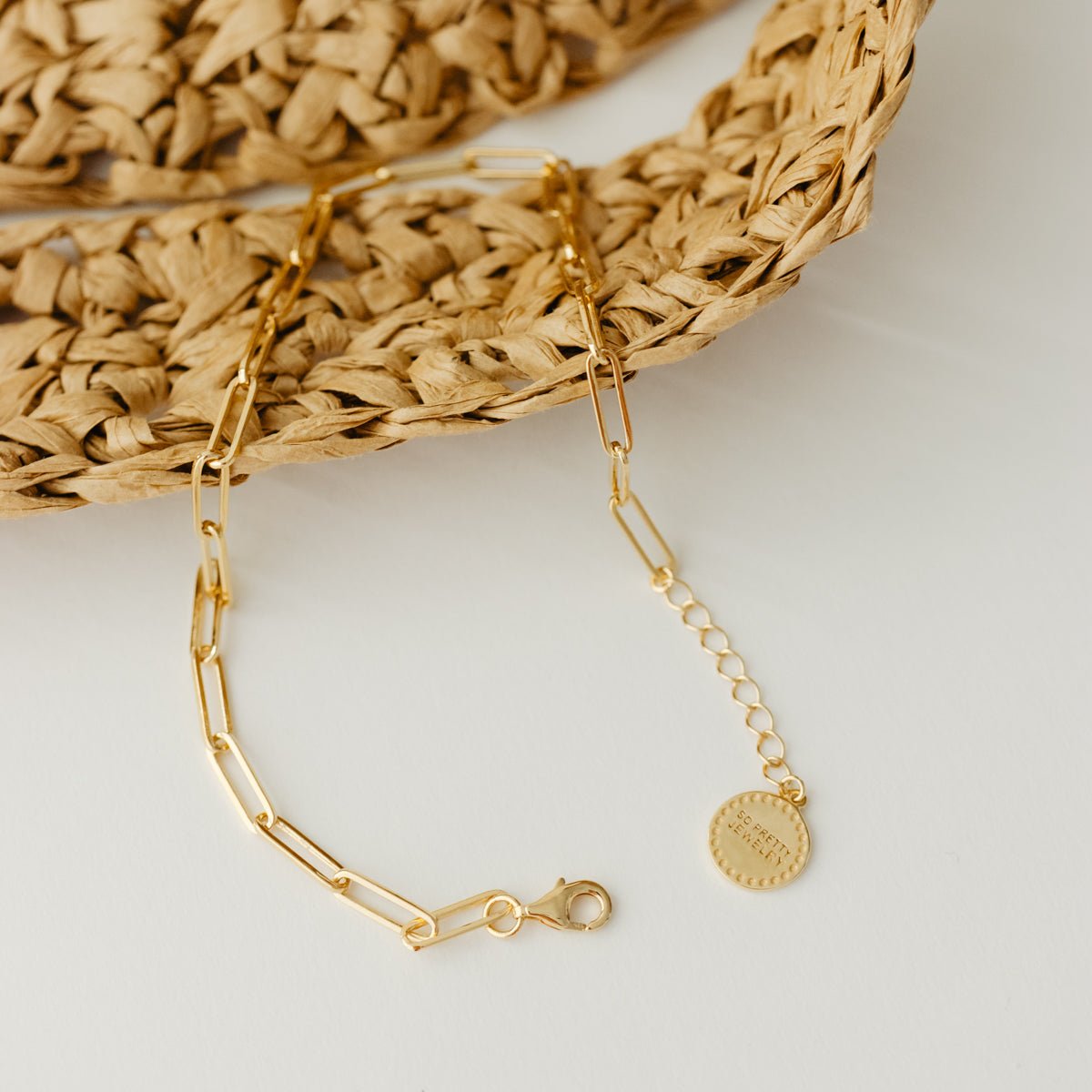 POISE OVAL LINK ANKLET - GOLD - SO PRETTY CARA COTTER