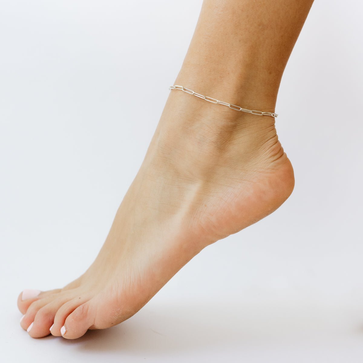 POISE OVAL LINK ANKLET - SILVER - SO PRETTY CARA COTTER