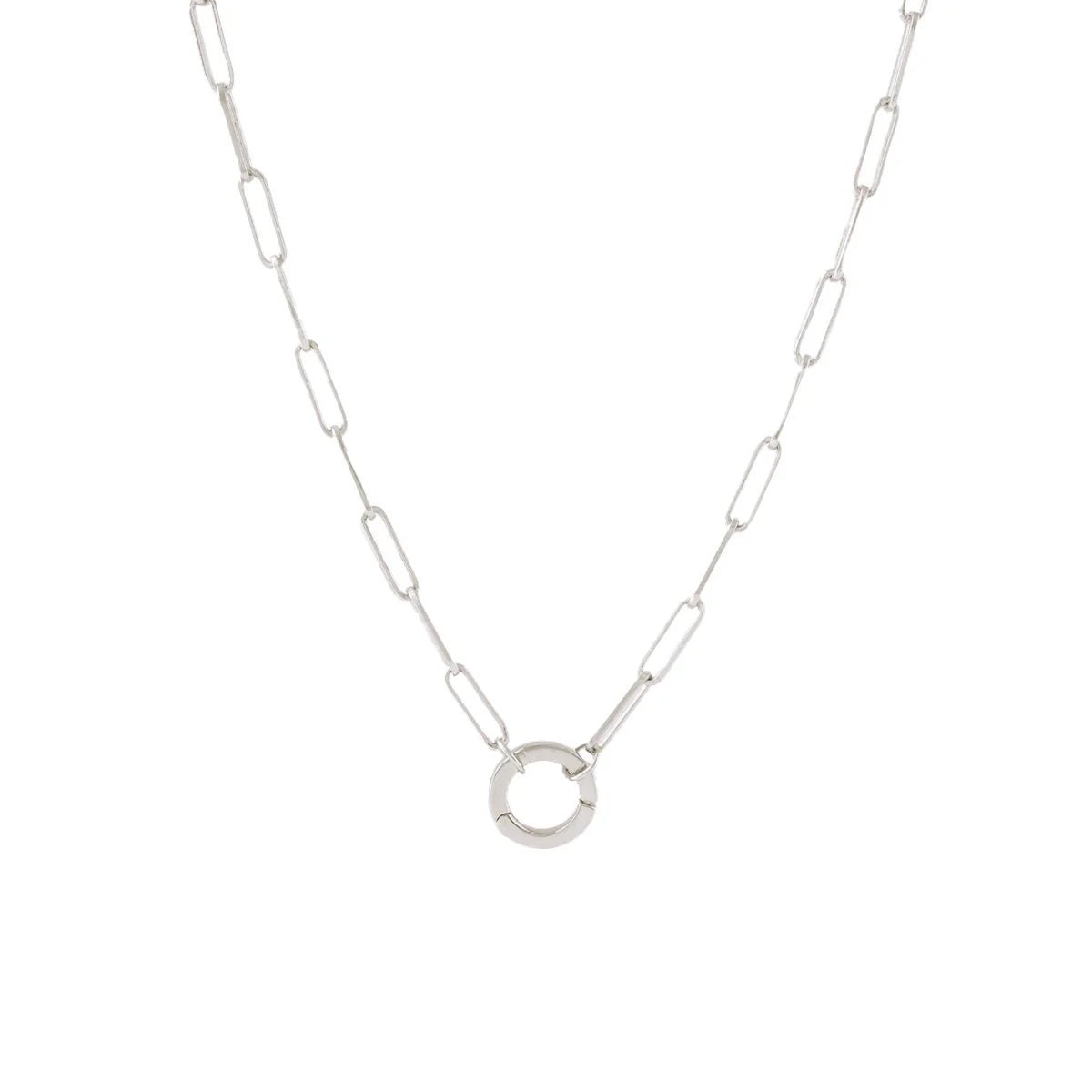 POISE OVAL LINK OPEN ENDED NECKLACE - SILVER - CHOOSE CONNECTOR - SO PRETTY CARA COTTER