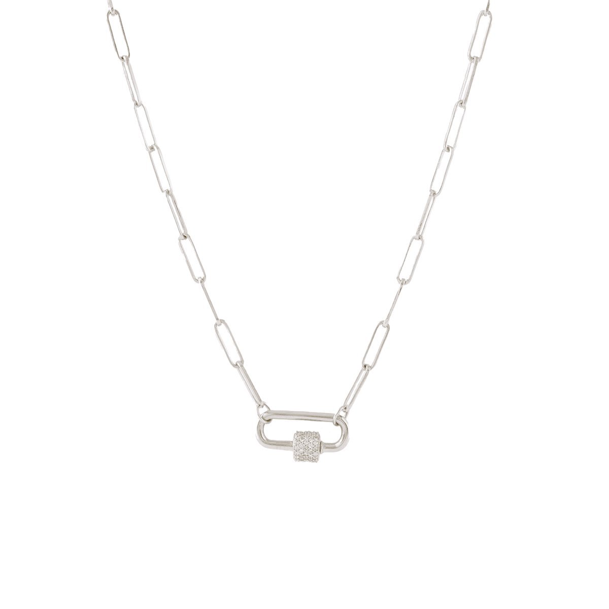 POISE OVAL LINK OPEN ENDED NECKLACE - SILVER - CHOOSE CONNECTOR - SO PRETTY CARA COTTER