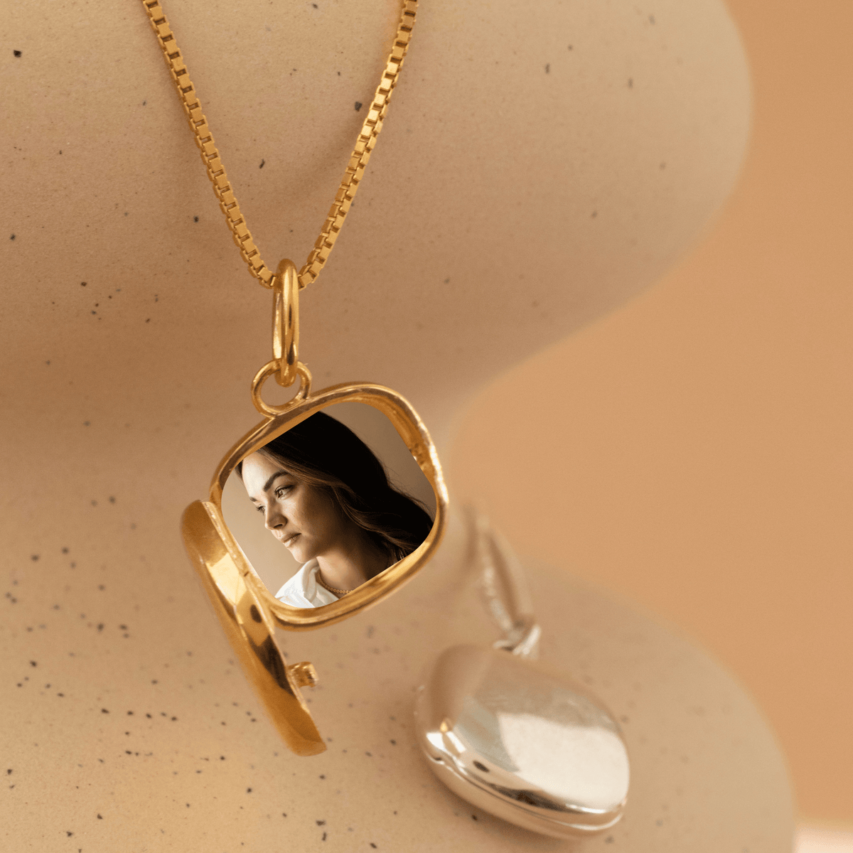 Poise Sculpted Square Locket - SO PRETTY CARA COTTER