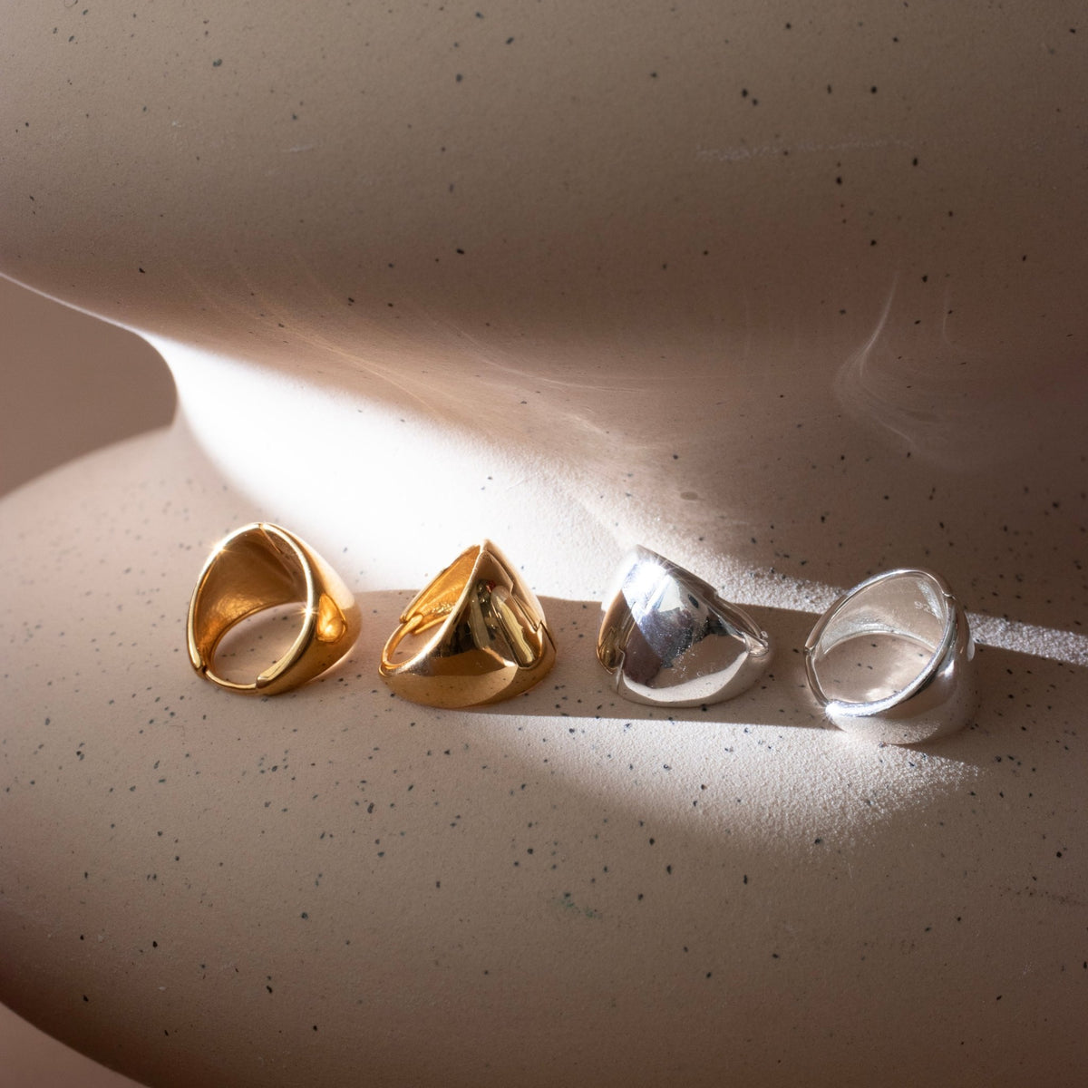 Poise Sculpted Triangle Hoops - Medium - SO PRETTY CARA COTTER