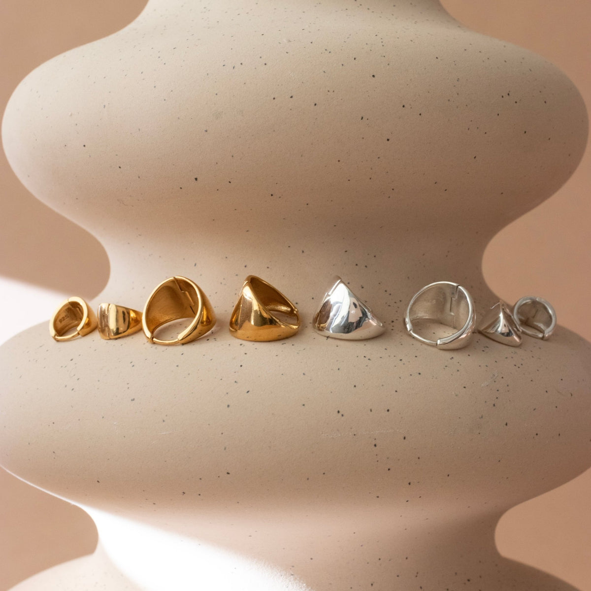 Poise Sculpted Triangle Hoops - Medium - SO PRETTY CARA COTTER