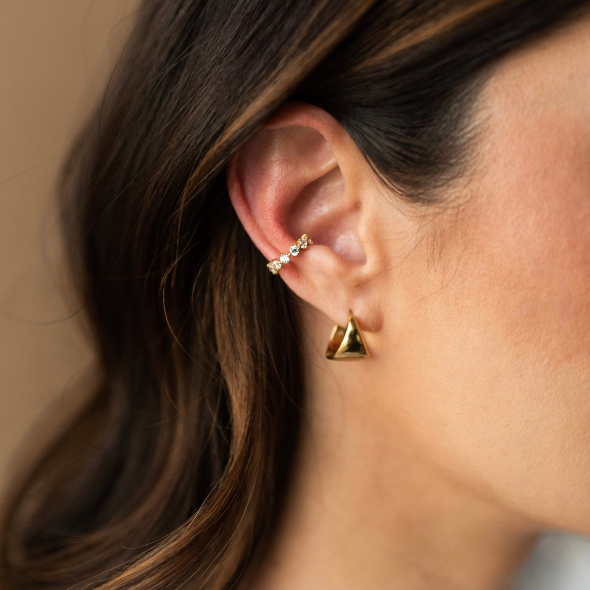 Poise Sculpted Triangle Hoops - Medium - SO PRETTY CARA COTTER