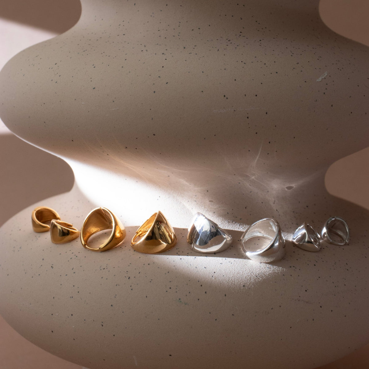 Poise Sculpted Triangle Huggie Hoops - Small - SO PRETTY CARA COTTER