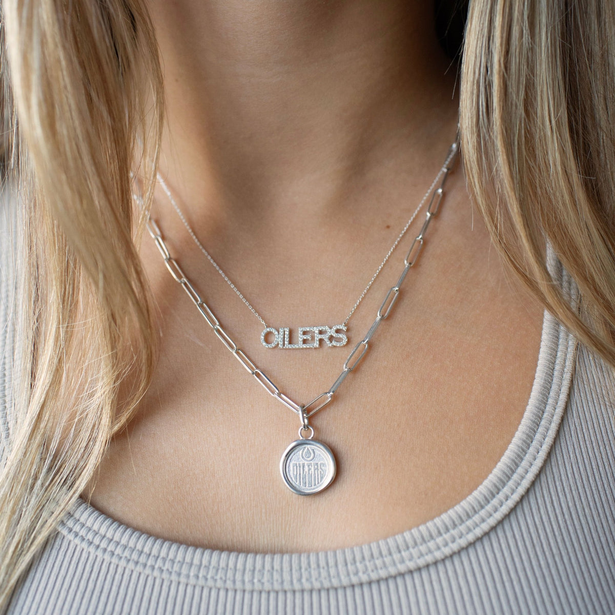 Pre - Order Edmonton Oilers Pavé Necklace - SO PRETTY CARA COTTER