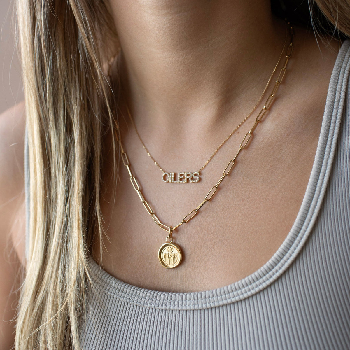 Pre - Order Edmonton Oilers Pavé Necklace - SO PRETTY CARA COTTER