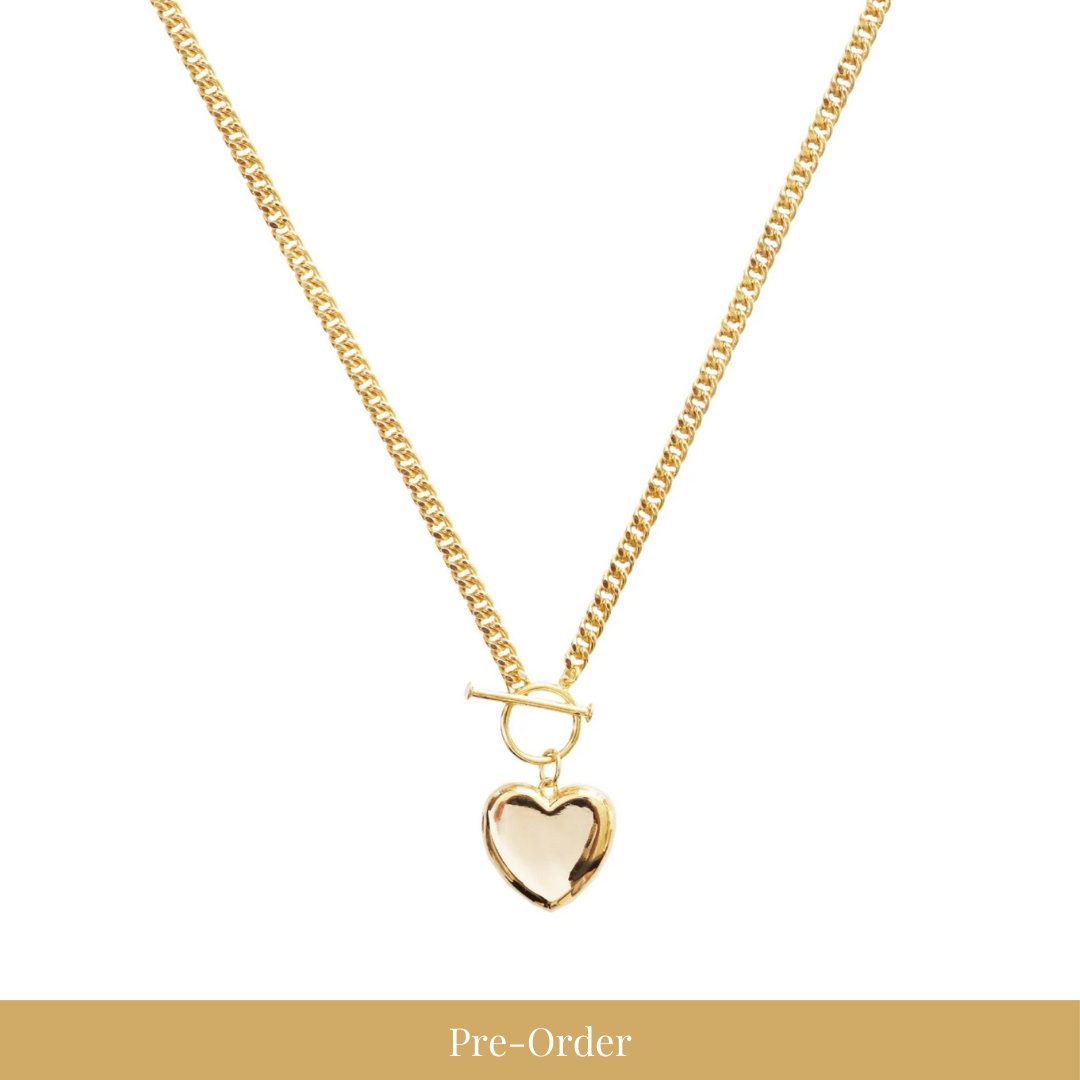 PRE - ORDER FRAICHE INSPIRE SWEETHEART LOCKET NECKLACE - GOLD - SO PRETTY CARA COTTER