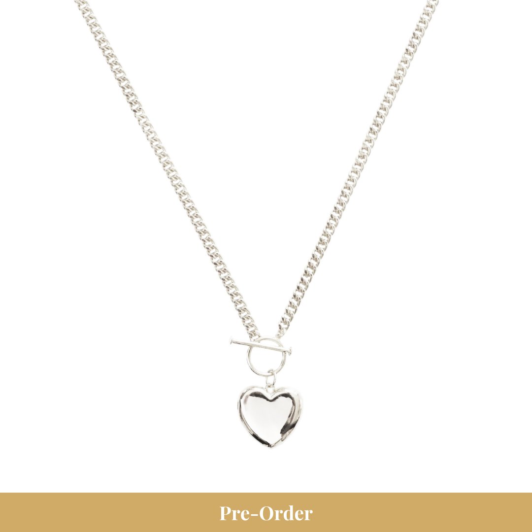 PRE - ORDER FRAICHE SWEETHEART LOCKET NECKLACE - SILVER - SO PRETTY CARA COTTER