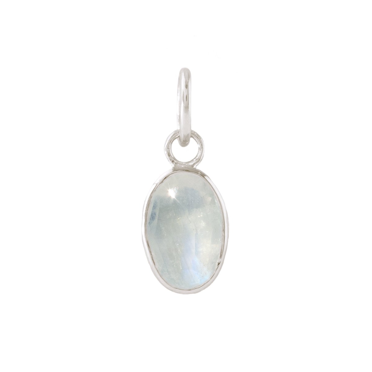 PROTECT OVAL CHARM - RAINBOW MOONSTONE &amp; SILVER - SO PRETTY CARA COTTER