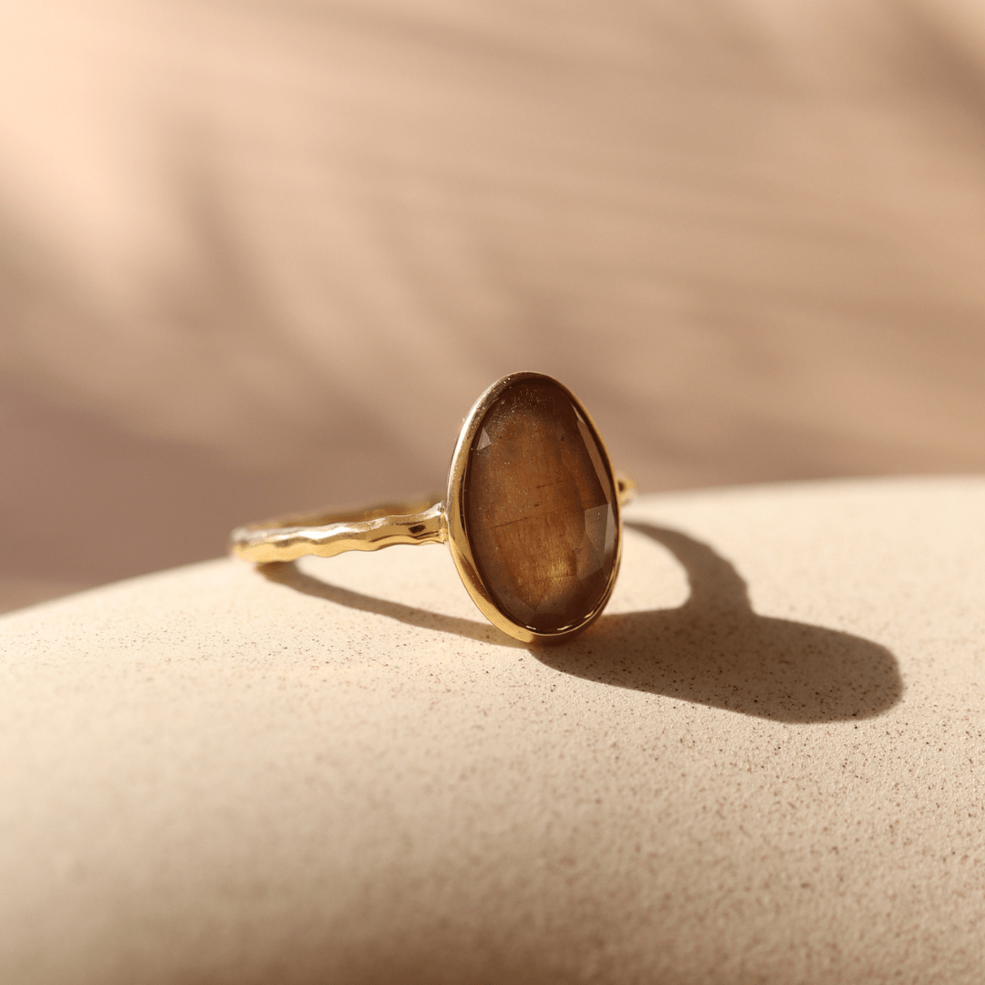 Protect Oval Ring - Chai Moonstone - SO PRETTY CARA COTTER
